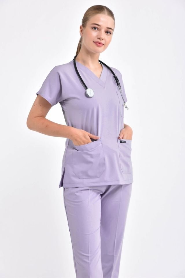 Leylak Likralı Cerrahi Forma Takım