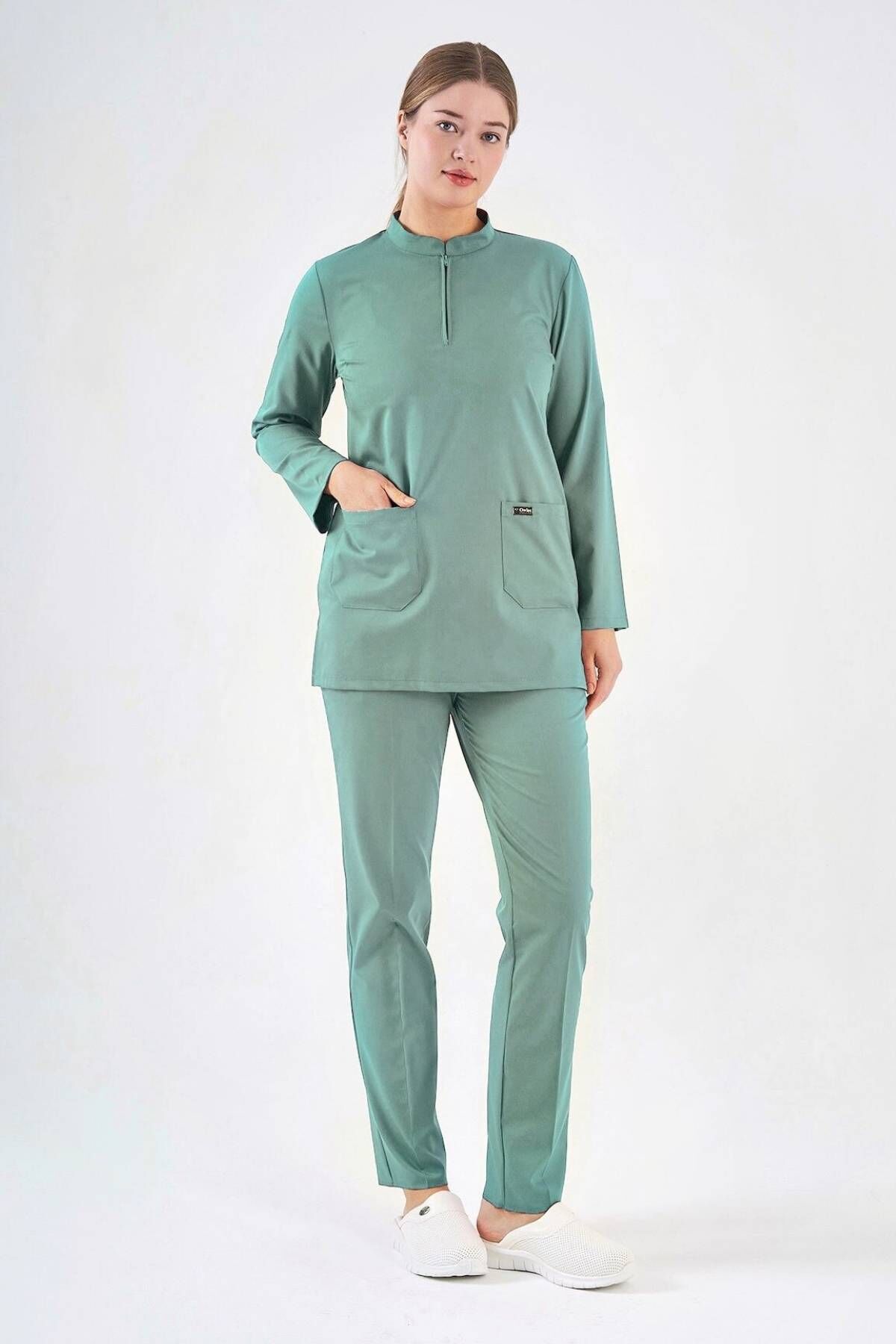 Likralı Mint Yeşili Tunik Boy Takım