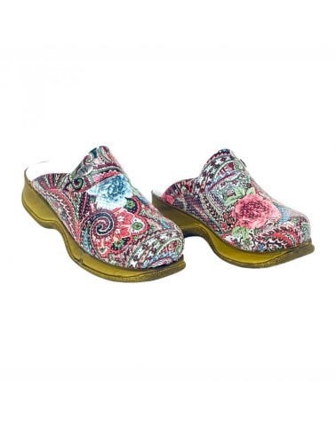 Sabo Slipper Pattern Dark Rose Base