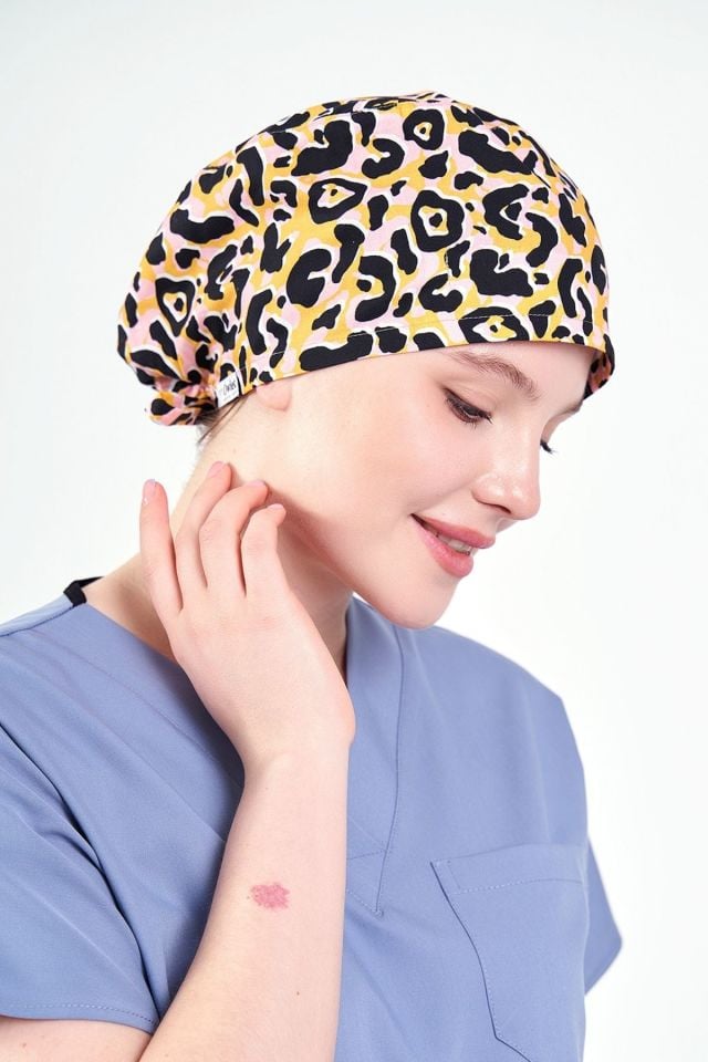 Leopar Desenli Sarı Cerrahi Bone