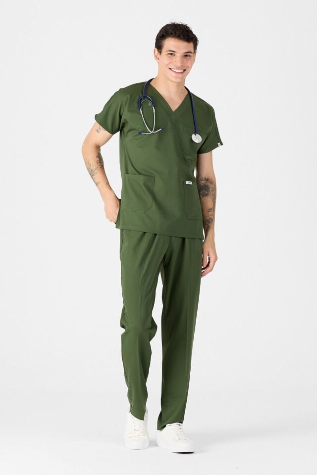 Lycra Khaki Green Scrubs Jersey
