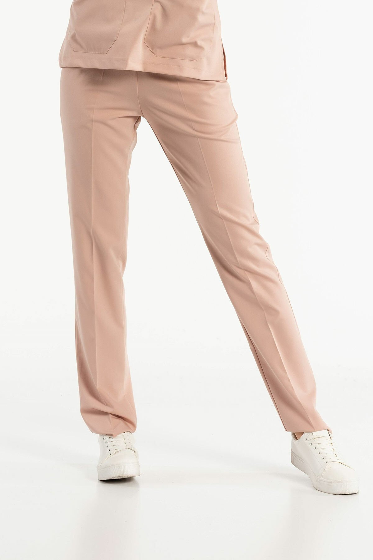 Açık Pudra Likralı Cerrahi Pantolon
