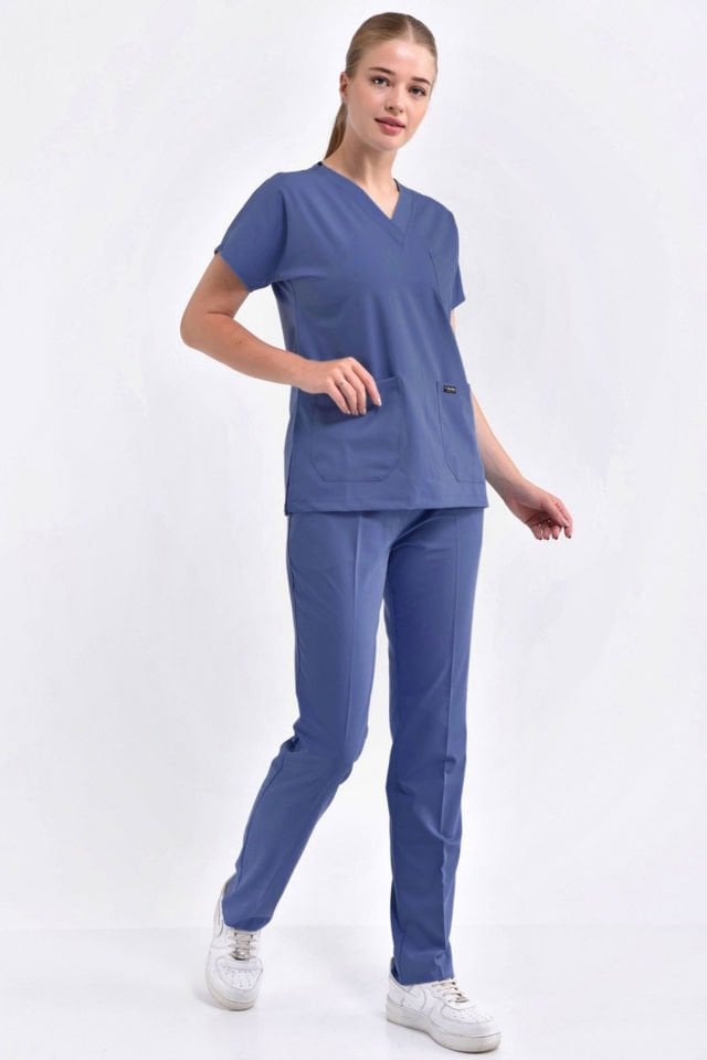 Morcivert Likralı Cerrahi Takım