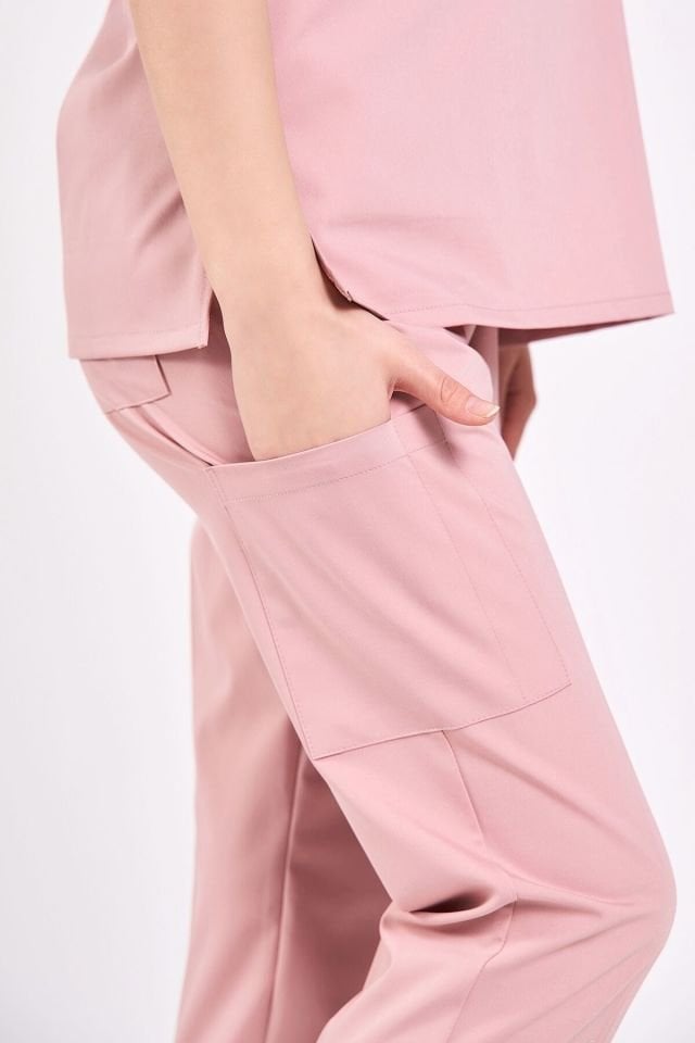 Likralı Pudra Fermuar Detaylı Cerrahi Takım