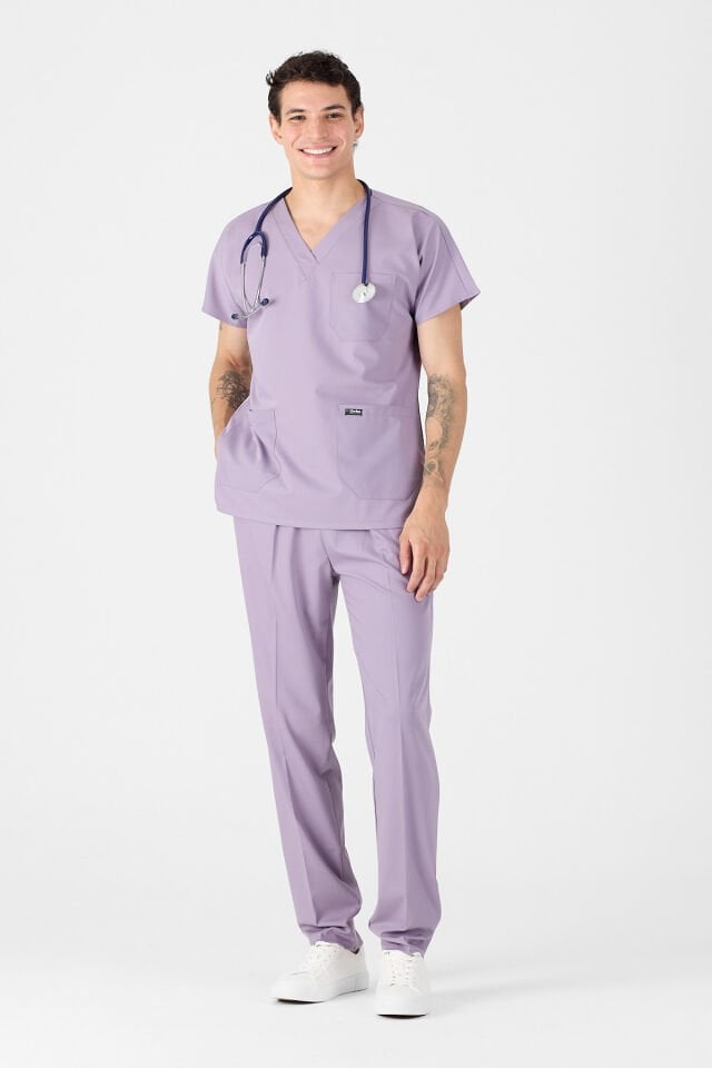 Likralı Soft Lila Scrubs Forma