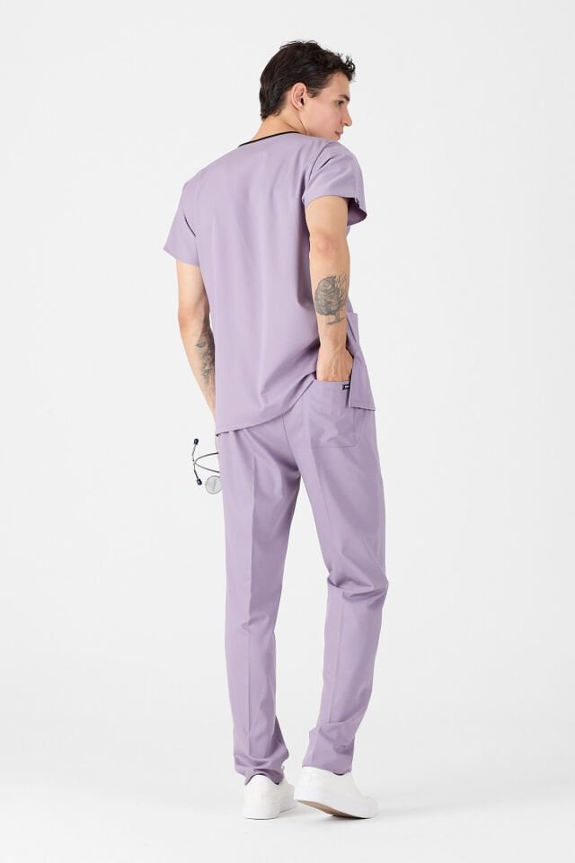 Likralı Soft Lila Scrubs Forma