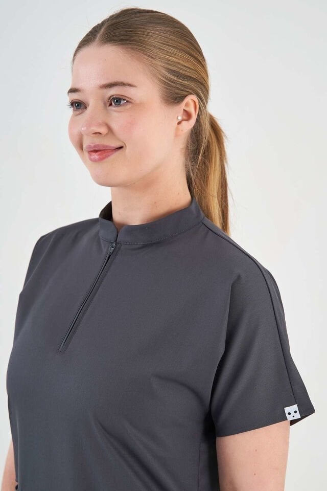 Likralı Füme Hakim Yaka Üst