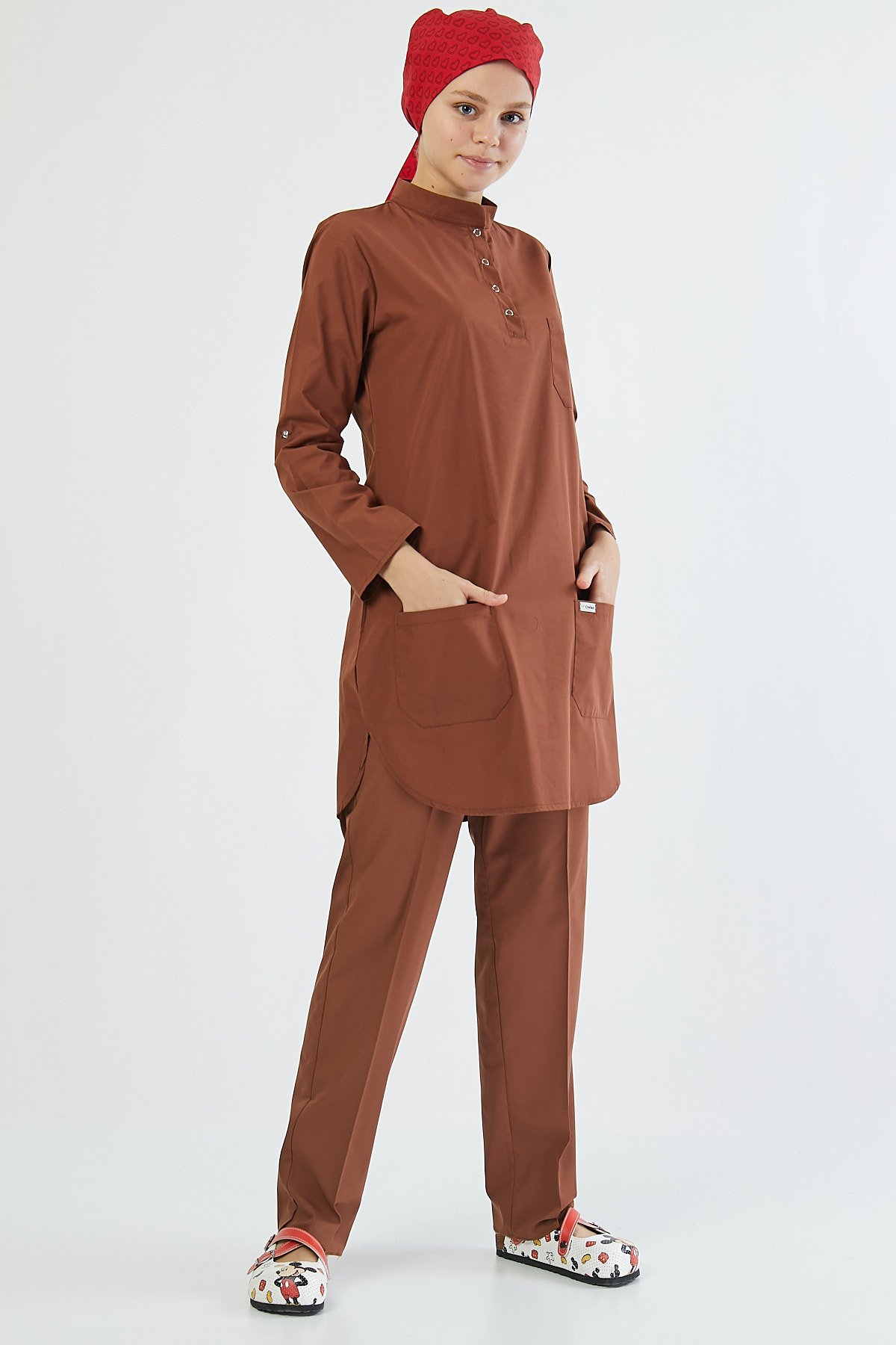 Dark Brown Hijab Surgical Team