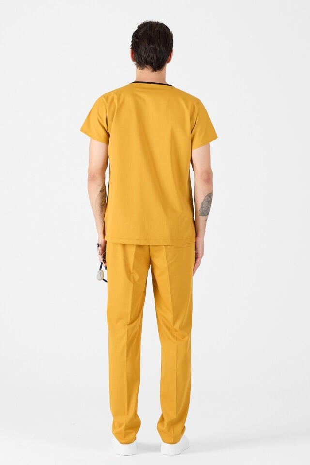 Likralı Hardal Sarısı Scrubs Forma