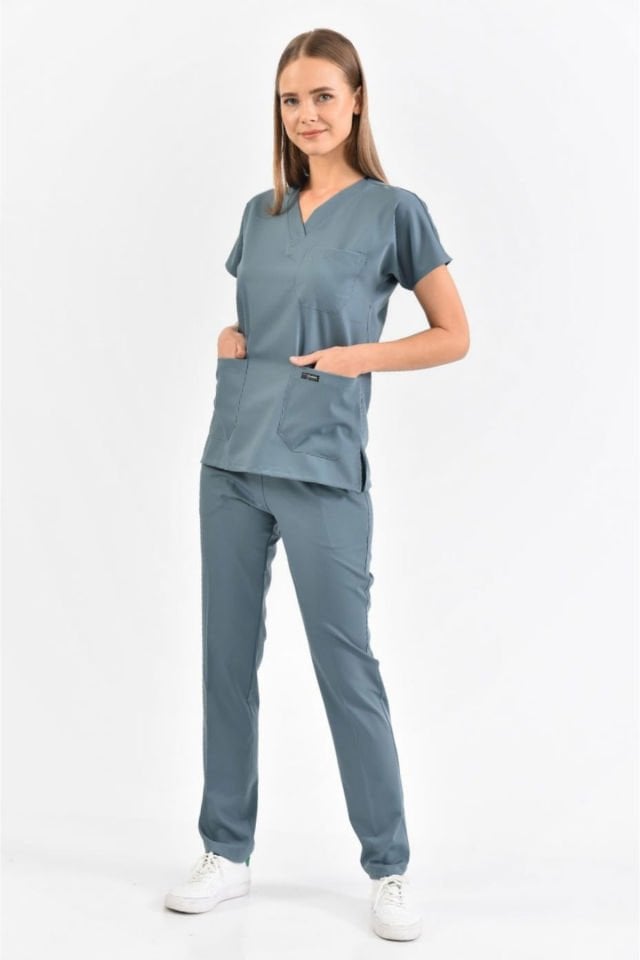 Lycra Anthracite Blue Surgical Team