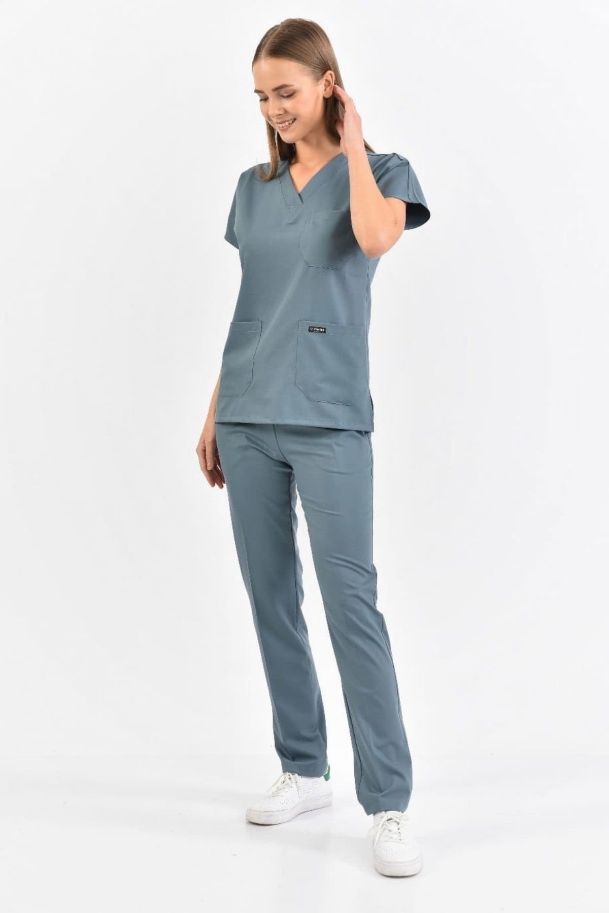 Likralı Antrasit Mavi Cerrahi Takım