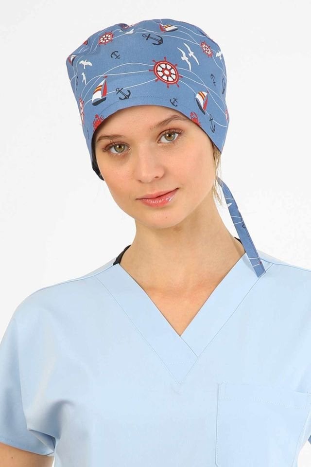 Gemi Desenli Mavi Cerrahi Bone