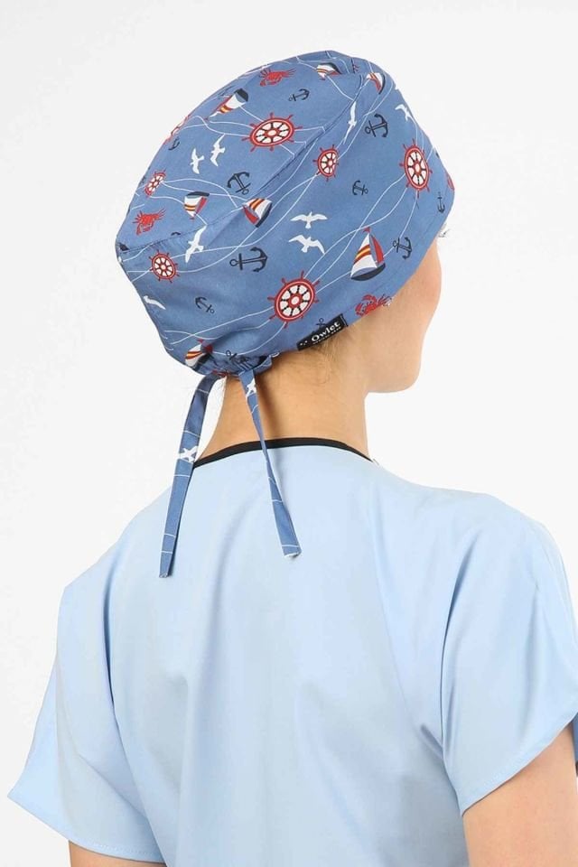 Gemi Desenli Mavi Cerrahi Bone