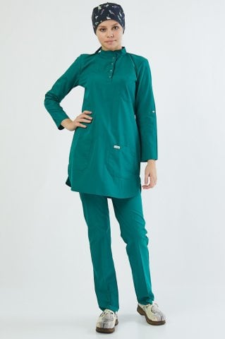 Cerrahi Yeşil Tesettür Takım