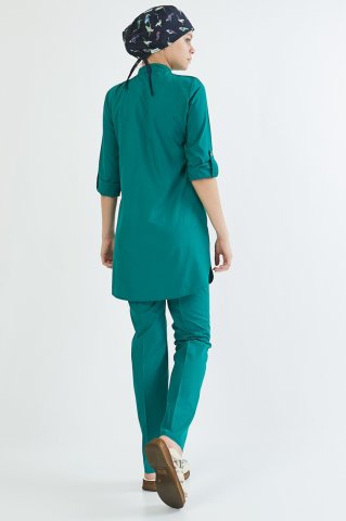 Cerrahi Yeşil Tesettür Takım