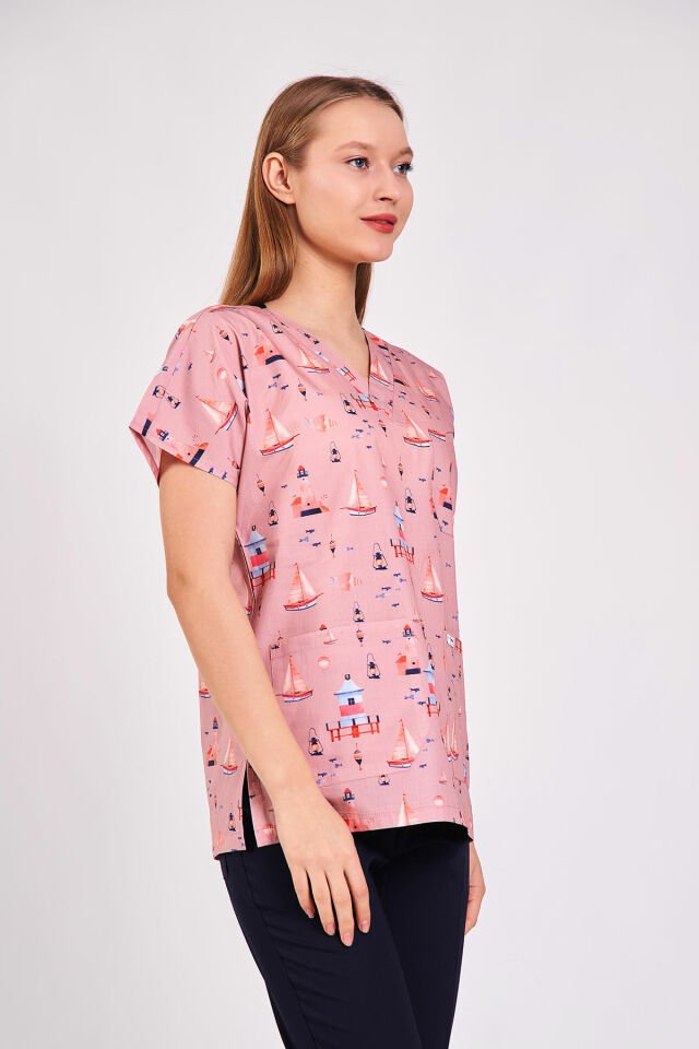 Deniz Feneri Temalı Cerrahi Forma Üst