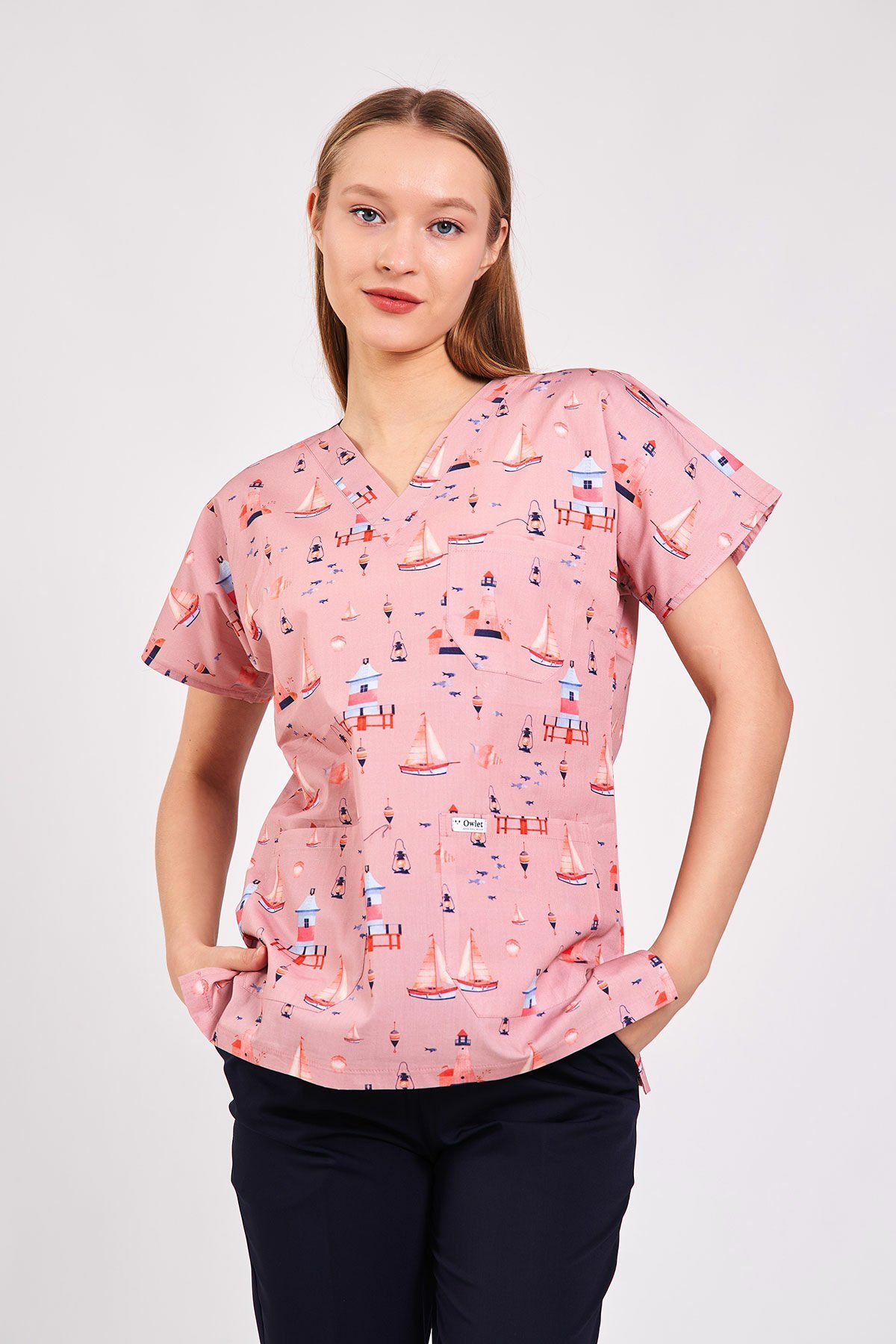 Deniz Feneri Temalı Cerrahi Forma Üst