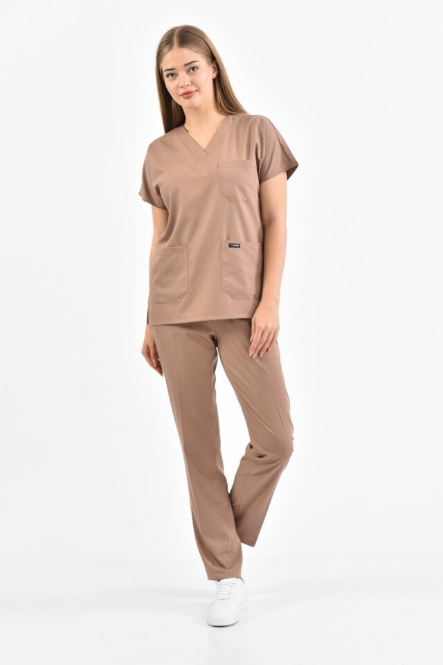 Likralı Sütlü Kahve Cerrahi Takım