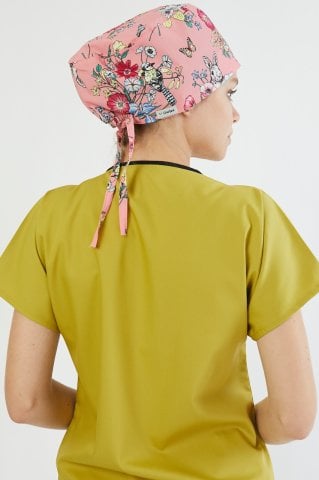 Çiçekler Ve Hayvanlar Desenli Cerrahi Bone