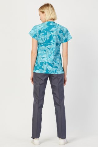 Turquoise Camouflage Surgical Top