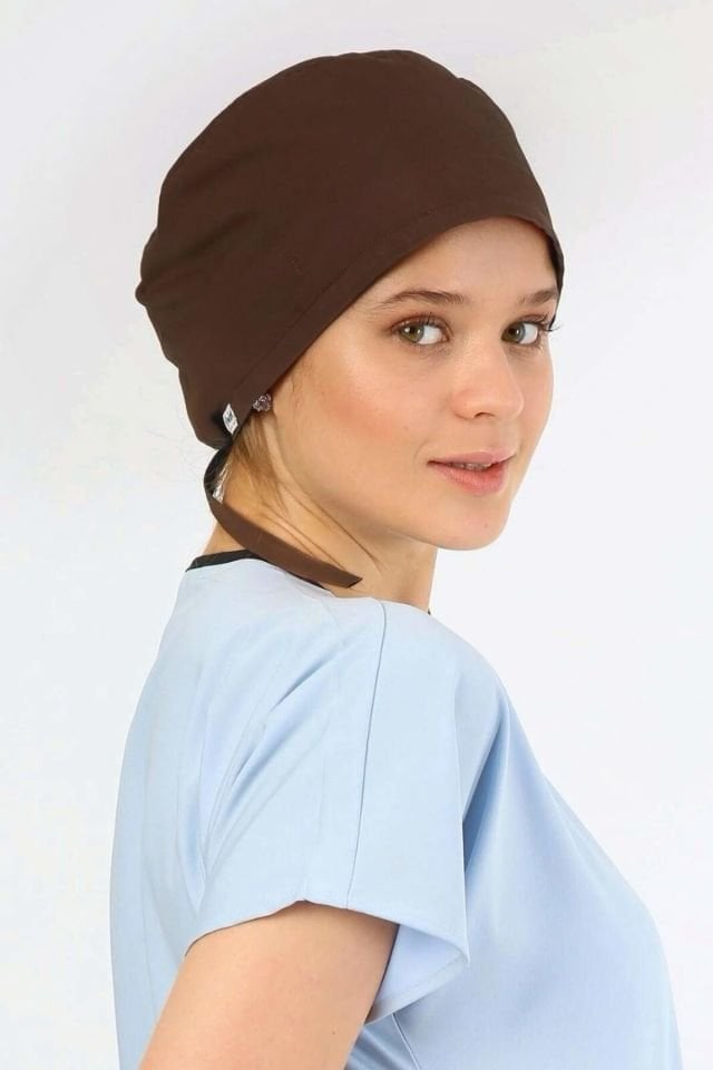 Dark Brown Lycra Surgical Cap