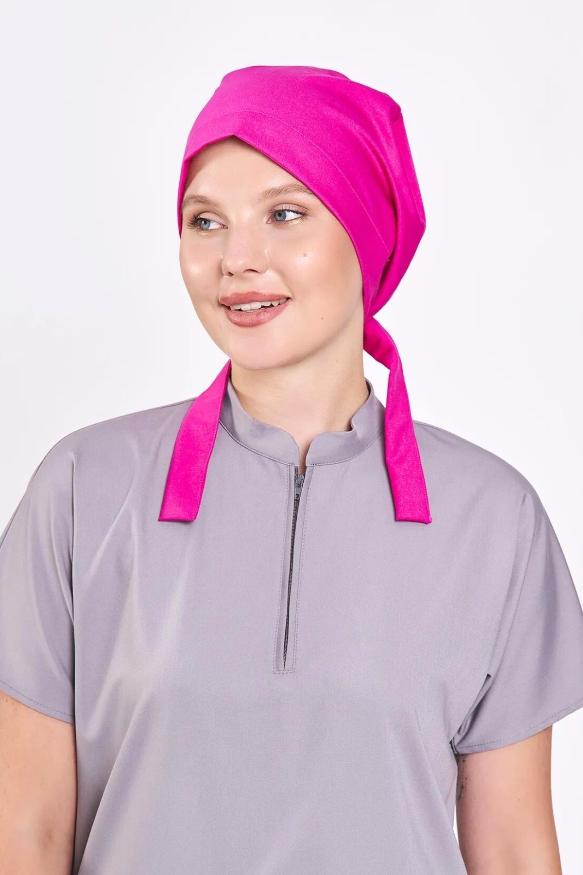 Pembe Likralı Cerrahi Tesettür Bone