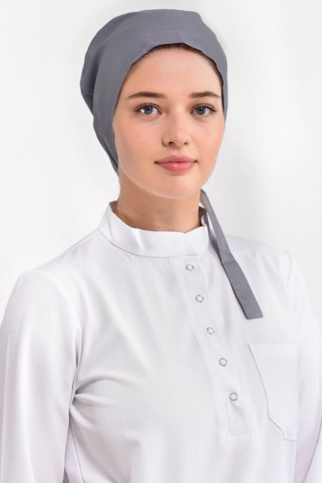 Gri Likralı Cerrahi Tesettür Bone