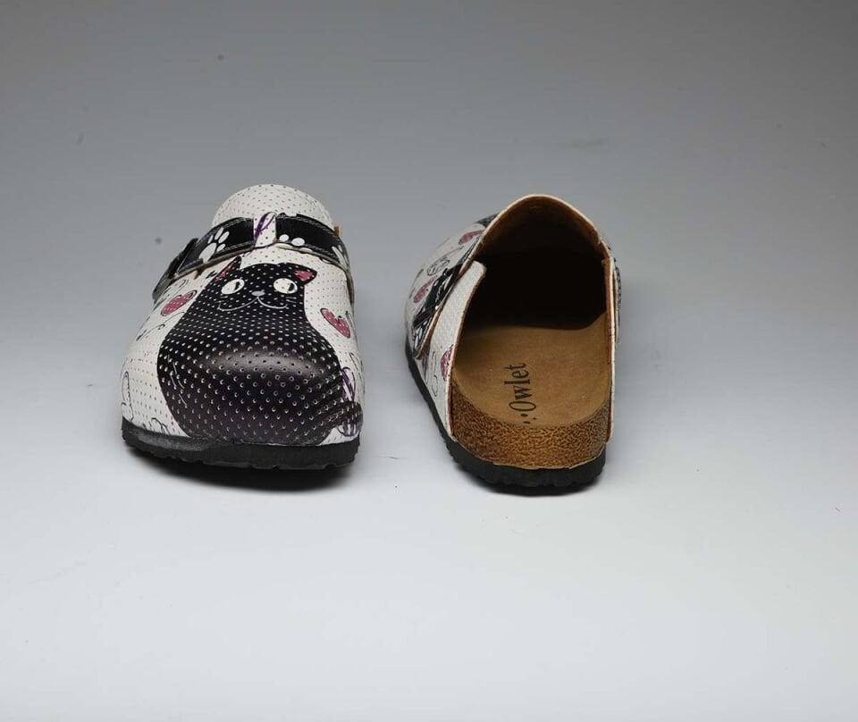 Kedi Desenli Mantar Taban Sabo Terlik