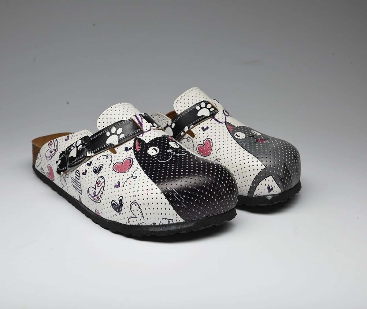 Kedi Desenli Mantar Taban Sabo Terlik