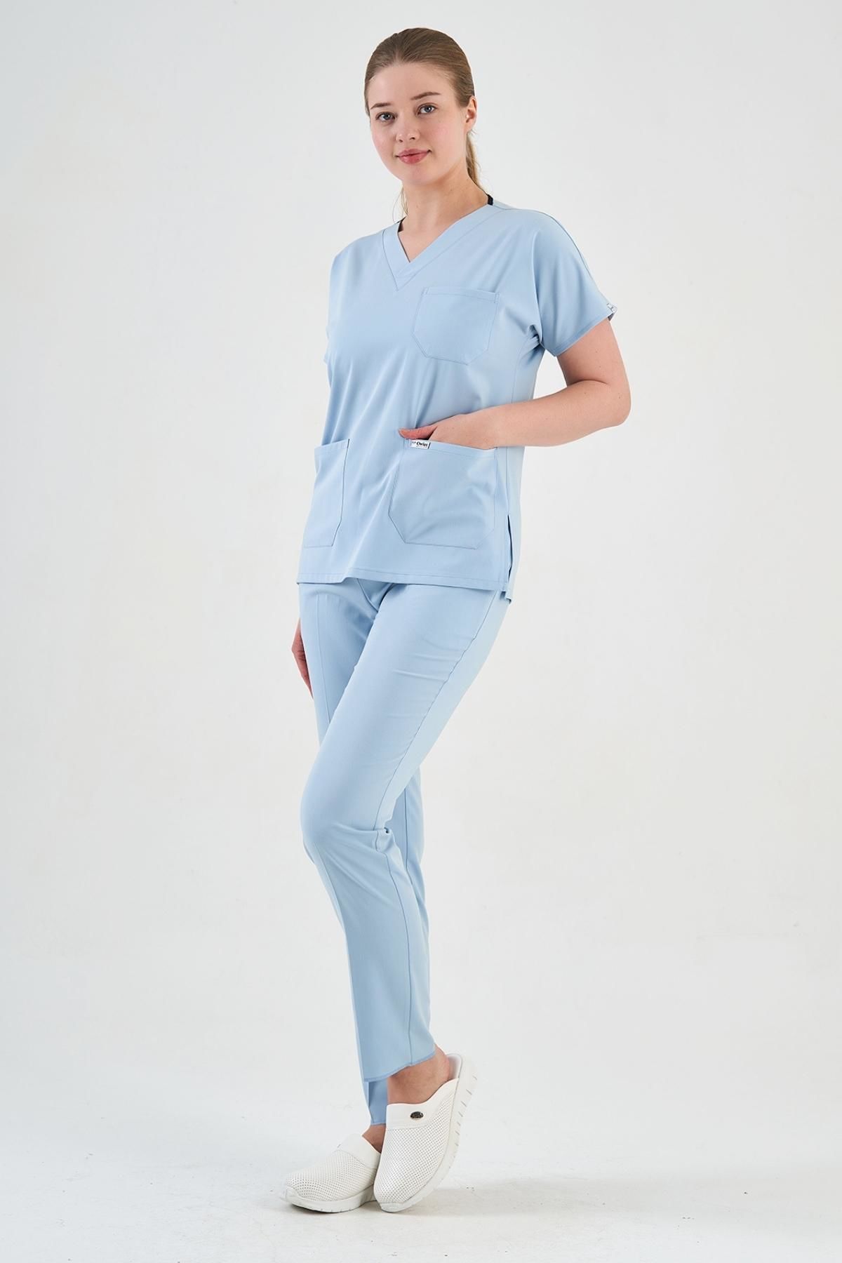 Bebe Mavisi Likralı Cerrahi Forma Takım