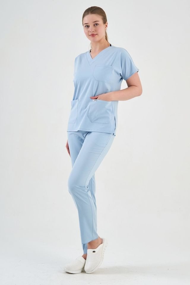 Bebe Mavisi Likralı Cerrahi Forma Takım