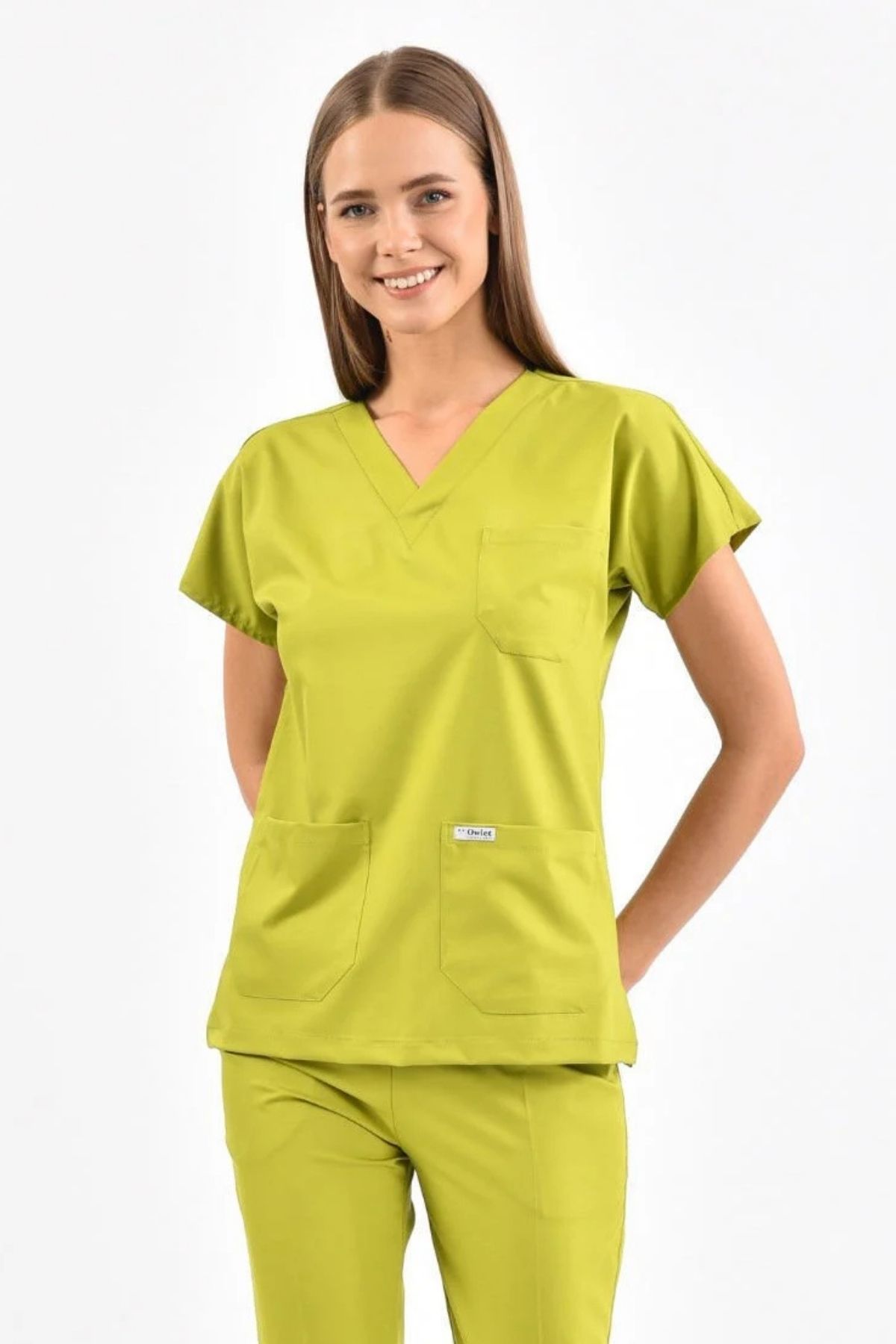 Likralı Limon Yeşili Forma Üst