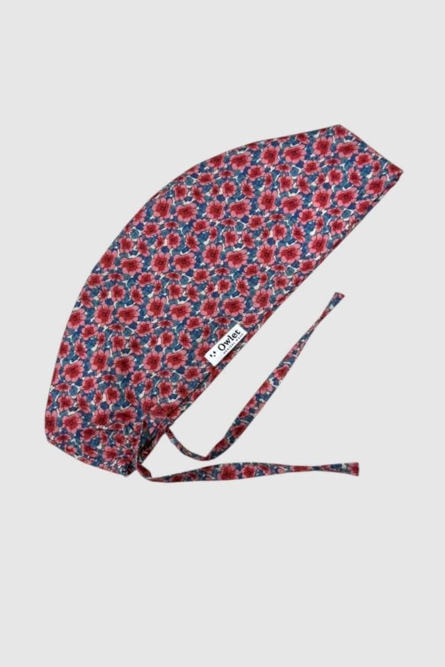 Pink Flower Surgical Cap