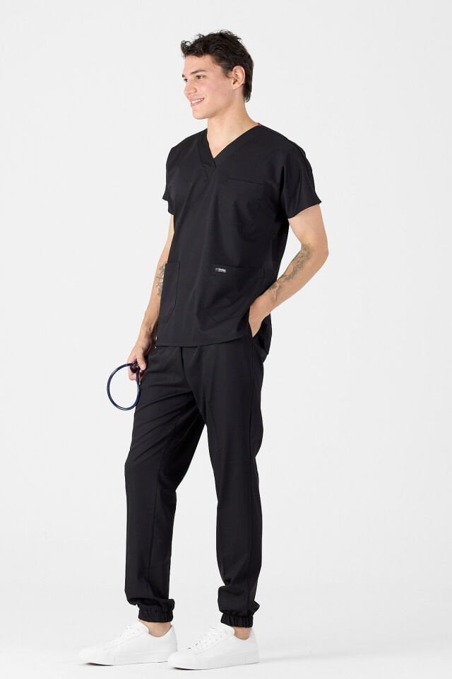 Siyah Paça Lastikli Likralı Takım