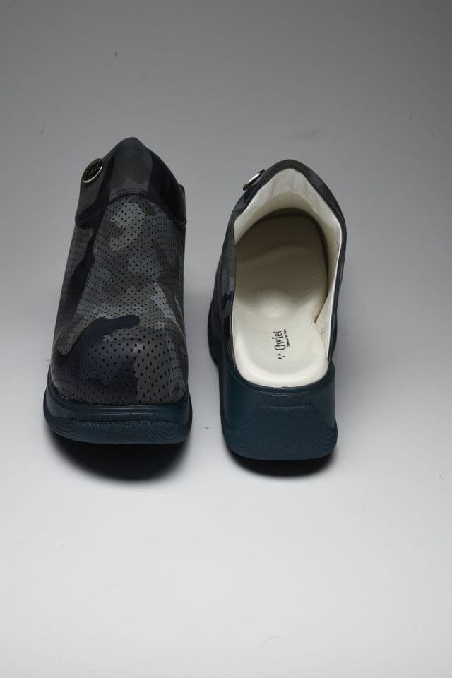 Mavi Kamuflaj Desenli Erkek Sabo Terlik