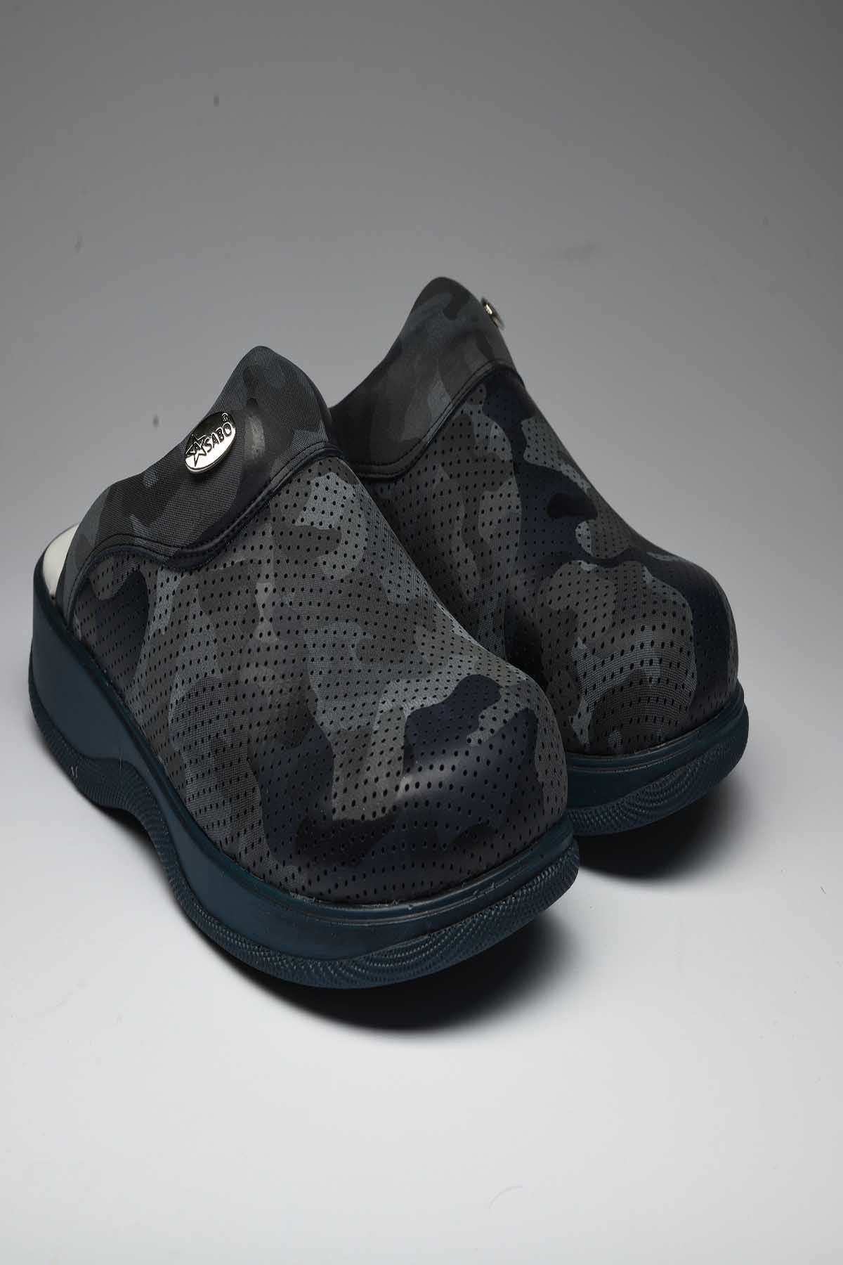 Mavi Kamuflaj Desenli Erkek Sabo Terlik