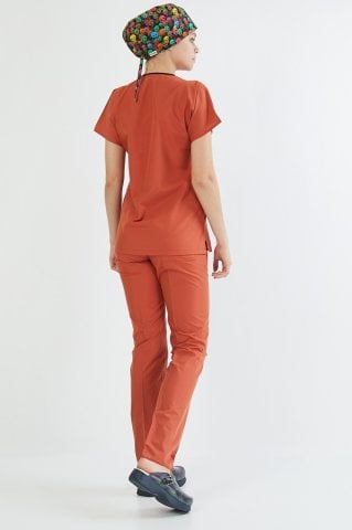 Kiremit Rengi Cerrahi Üniforma Takım