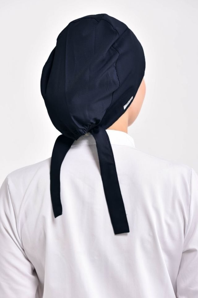 Koyu Lacivert Likralı Cerrahi Tesettür Bone