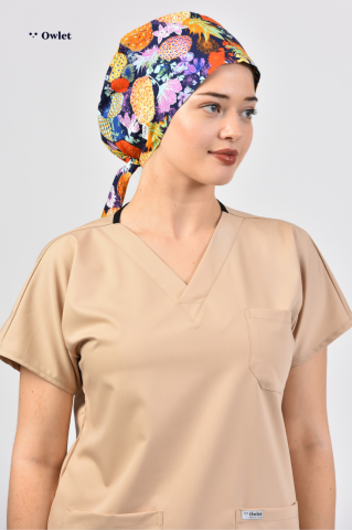 Ananas Desenli Cerrahi Tesettür Bone