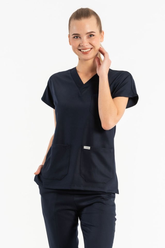 Dark navy blue jersey lycra top