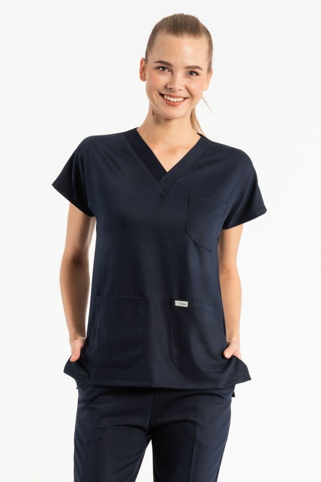 Dark navy blue jersey lycra top