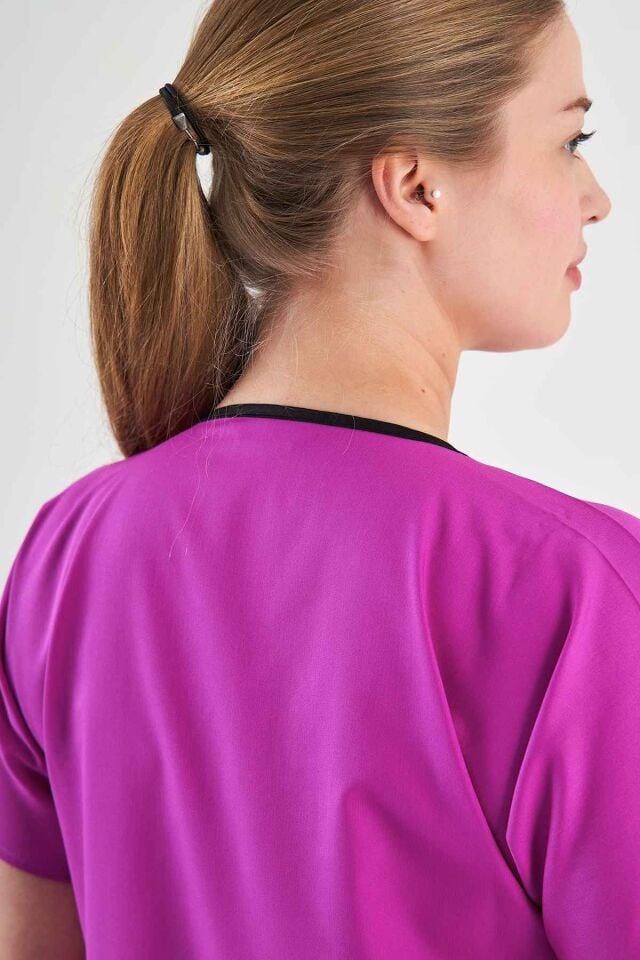 Fuşya Likralı Cerrahi Forma Takım