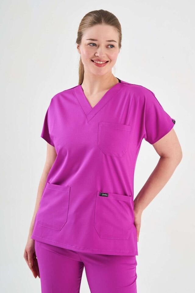 Fuşya Likralı Cerrahi Forma Takım