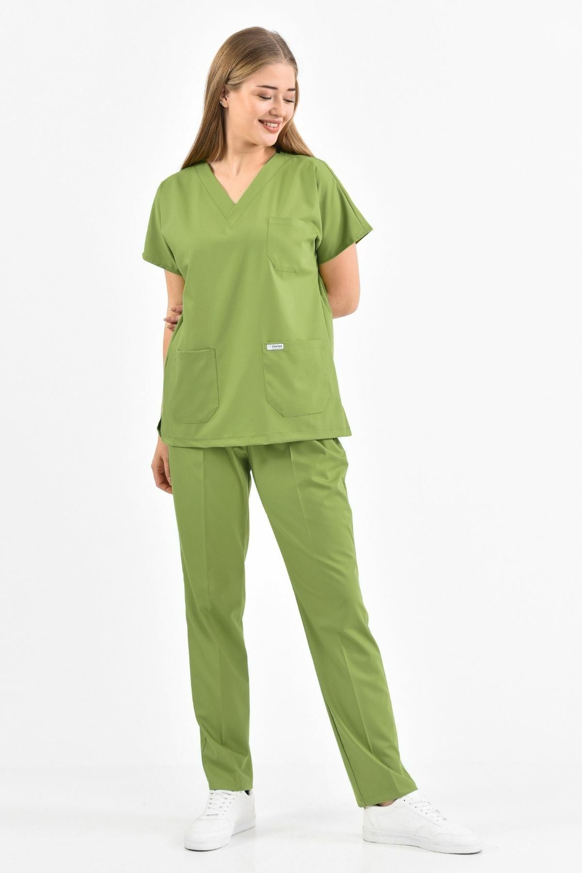 Fıstık Yeşili Likralı Cerrahi Takım