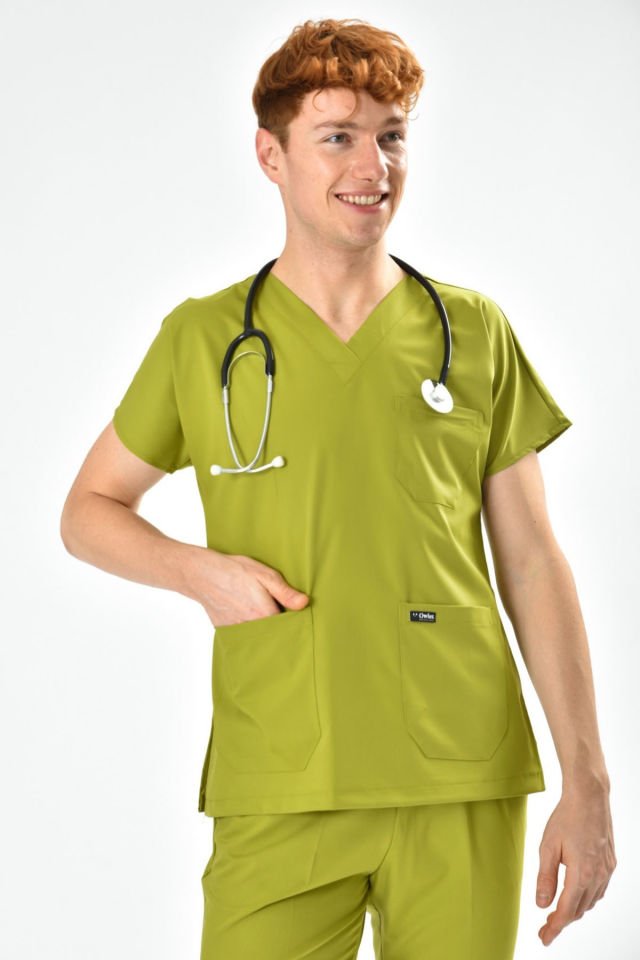 Likralı Yağ Yeşili Cerrahi Forma