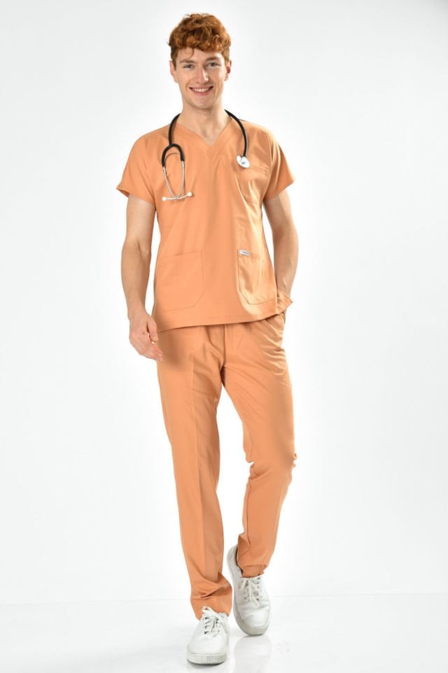Likralı Camel Cerrahi Forma Takım