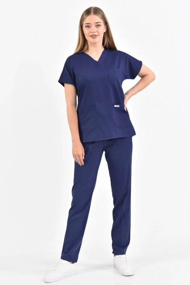 Navy Blue Lycra Scrubs Jersey