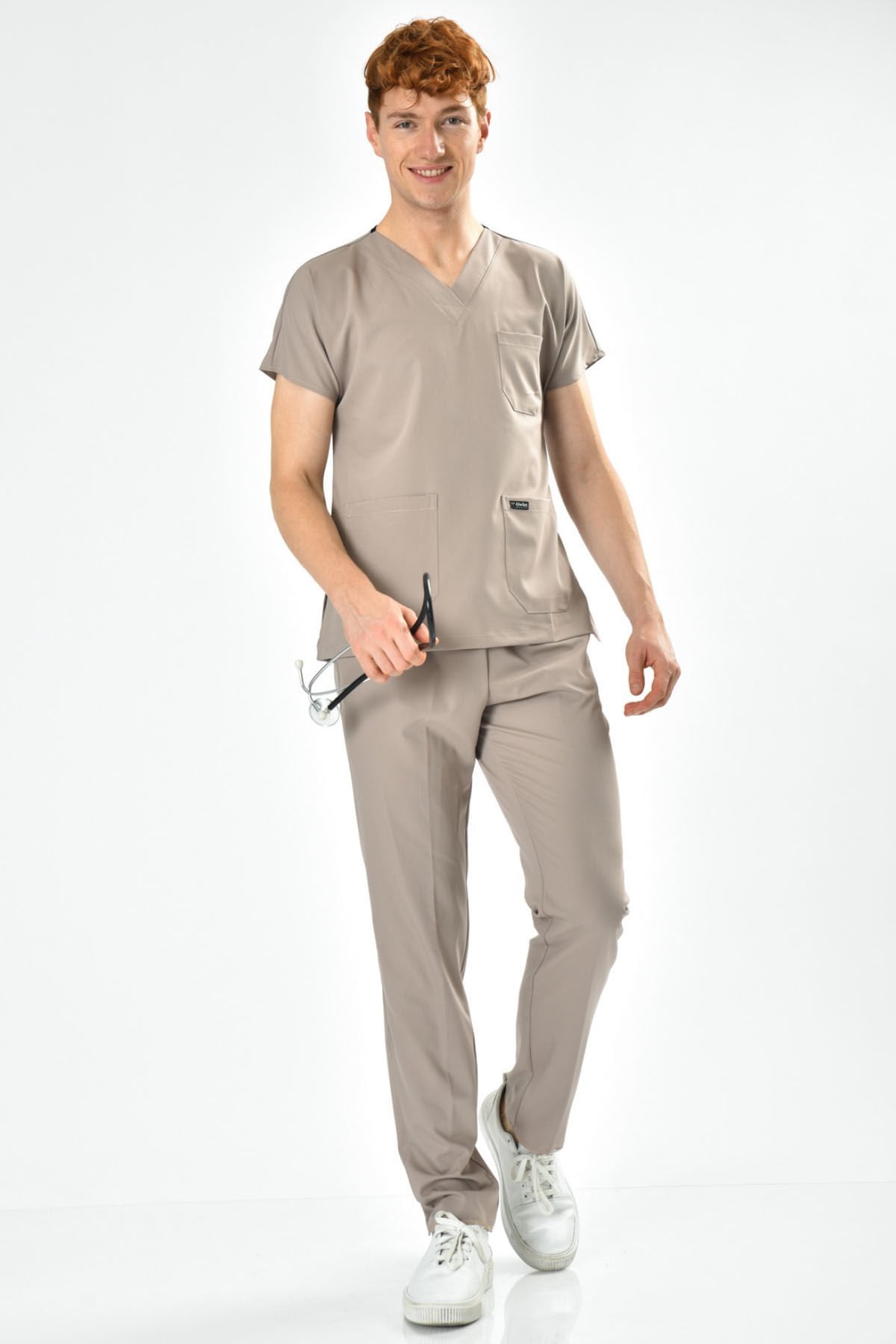 Likralı Açık Vizon Cerrahi Forma Takım