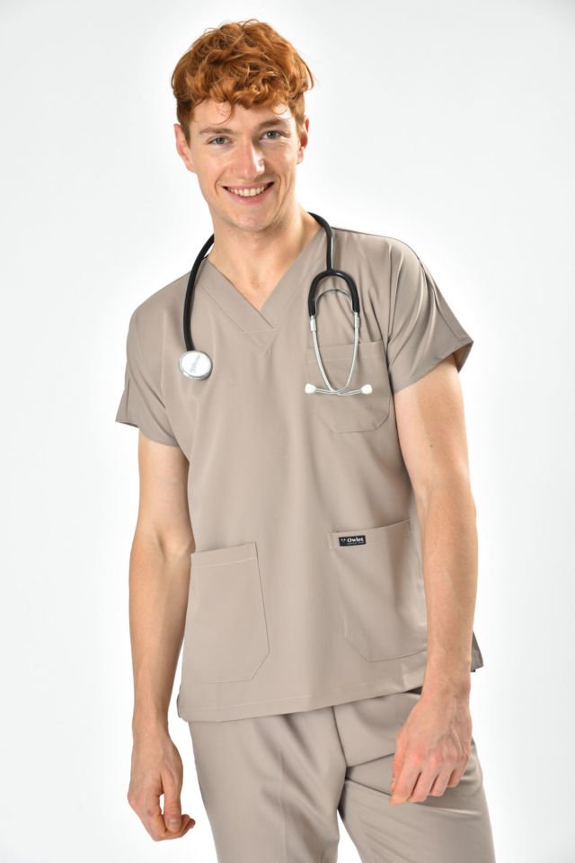 Likralı Açık Vizon Cerrahi Forma Takım