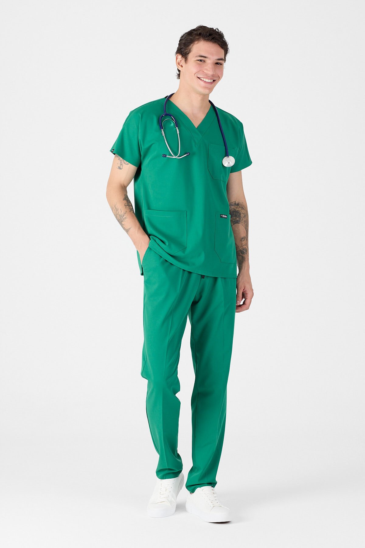 Likralı Cerrahi Yeşil Forma Takım